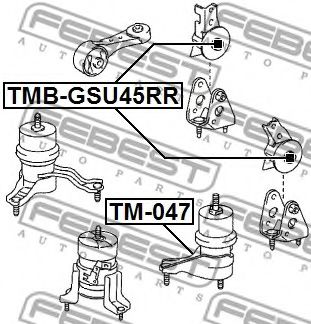 Подушка двигателя FEBEST TMB-GSU45RR - Фото 1