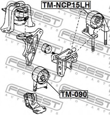 Подушка двигателя FEBEST TM-NCP15LH - Фото 1