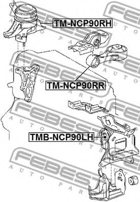 Подушка двигателя FEBEST TM-NCP90RH - Фото 1
