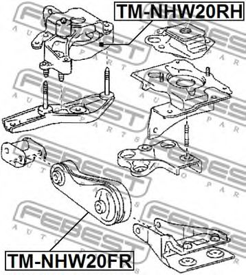 Подушка двигателя FEBEST TM-NHW20RH - Фото 1