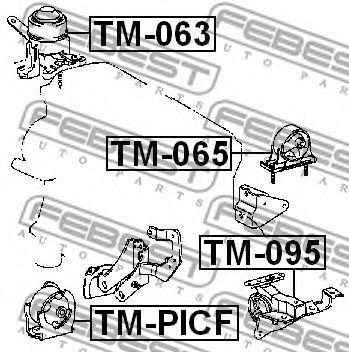 Подушка двигателя FEBEST TM-PICF - Фото 1