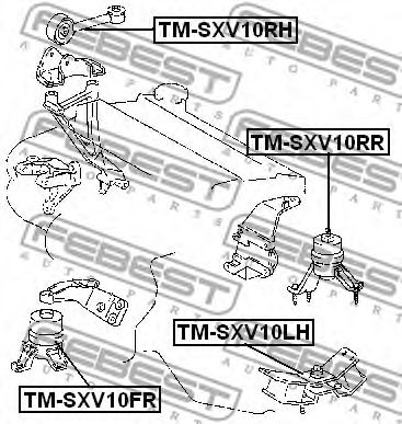 Подушка двигателя FEBEST TM-SXV10RR - Фото 1