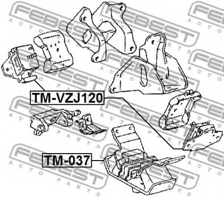Подушка двигателя FEBEST TM-VZJ120 - Фото 1