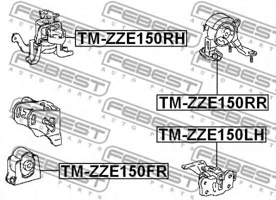 Подушка двигателя FEBEST TM-ZZE150FR - Фото 1