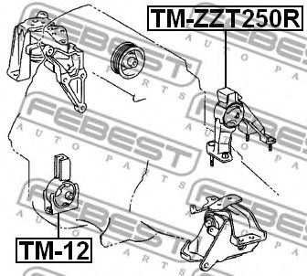 Подушка двигателя FEBEST TM-ZZT250R - Фото 1