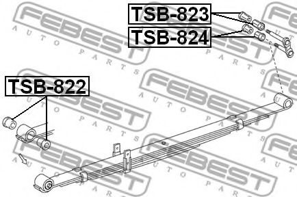 Втулка, листовая рессора FEBEST TSB-824 - Фото 1