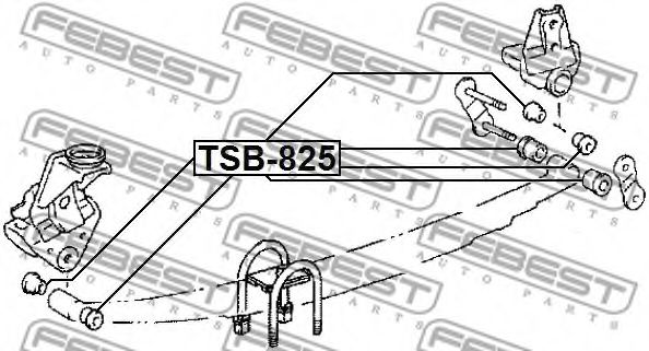 Втулка, листова ресора FEBEST TSB-825 - Фото 1