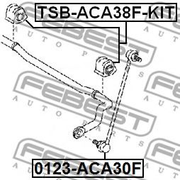 Опора, стабілізатор FEBEST TSB-ACA38F-KIT - Фото 1