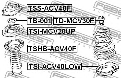 Опора амортизатора FEBEST TSS-ACV40F - Фото 1