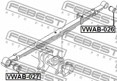 Втулка, листова ресора FEBEST VWAB-026 - Фото 1