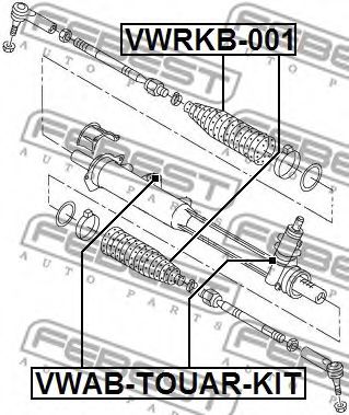 Сайлентблок рулевого механизма FEBEST VWAB-TOUAR-KIT - Фото 1