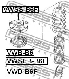Подшипник качения, опора стойки амортизатора FEBEST VWB-B6 - Фото 1