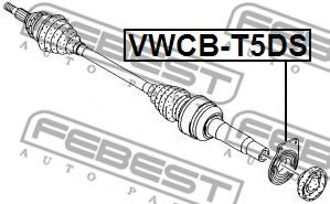 Подшипник приводного вала FEBEST VWCB-T5DS - Фото 1