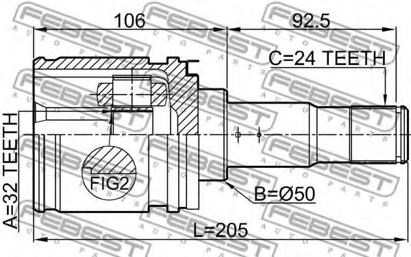 ШРУС FEBEST 0111-CDT220LH99 - Фото 1