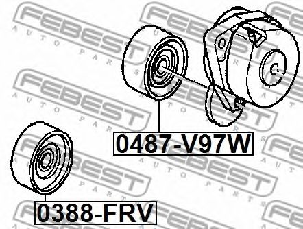 Направляющий / паразитный ролик  поликлинового ремня FEBEST 0388-FRV - Фото 1