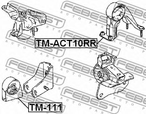 Подушка двигуна FEBEST TM-ACT10RR - Фото 1