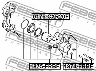 Направляючий болт, корпус скоби гальма FEBEST 1874-FRBF - Фото 1