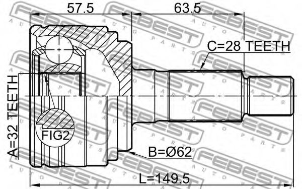 ШРУС FEBEST 0510-GHMT - Фото 1