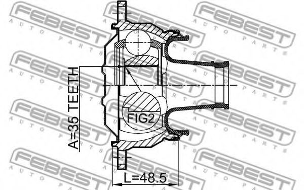 Карданный шарнир FEBEST 0411-V75SHA - Фото 1