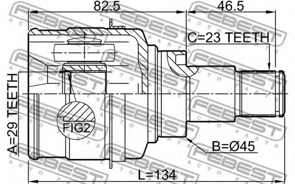 ШРУС FEBEST 0911-M412 - Фото 1