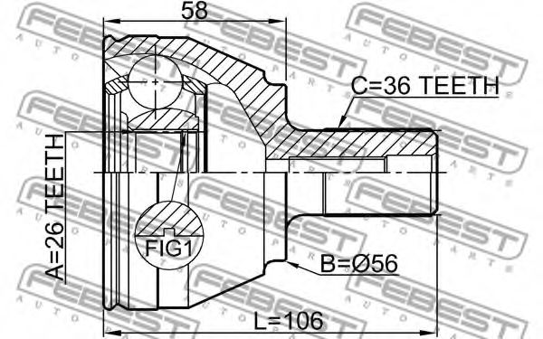ШРУС FEBEST 2110-CB4TD - Фото 1