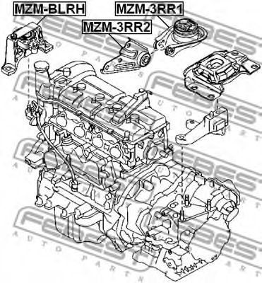 Подушка двигателя FEBEST MZM-BLRH - Фото 1