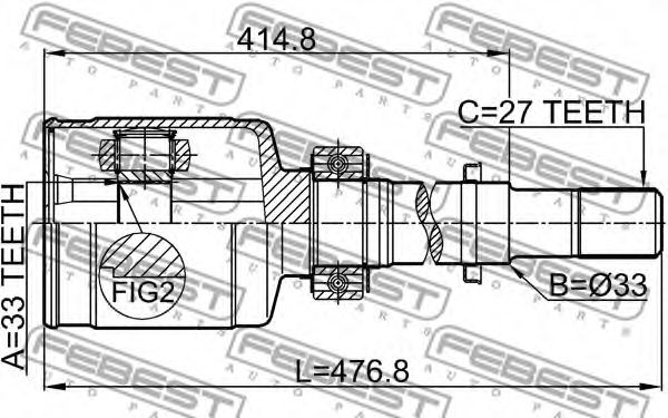 ШРУС FEBEST 0211-J1020GRH - Фото 1