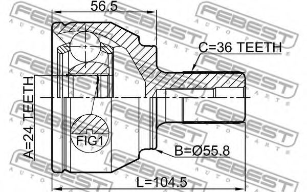 ШРУС FEBEST 2110-FOCIIMT - Фото 1