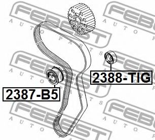 Направляющий / паразитный ролик  поликлинового ремня FEBEST 2388-TIG - Фото 1