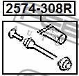 Направляючий болт, корпус скоби гальма FEBEST 2574-308R - Фото 1