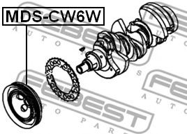 Шкив коленвала FEBEST MDS-CW6W - Фото 1