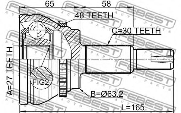 ШРУС FEBEST 0110-CLR30A48 - Фото 1