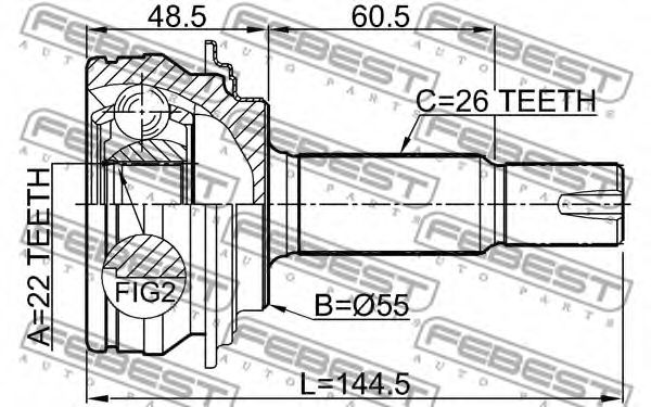 ШРУС FEBEST 0110-NCP90 - Фото 1