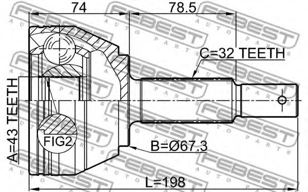 ШРУС FEBEST 0210-Y62 - Фото 1