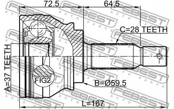 ШРУС FEBEST 0410-CW6 - Фото 1