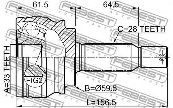 ШРУС FEBEST 0410-GA - Фото 1