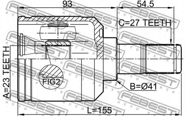 ШРУС FEBEST 1211-SANFE4WD - Фото 1
