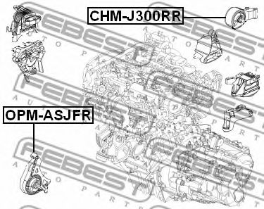Подушка двигателя FEBEST OPM-ASJFR - Фото 1