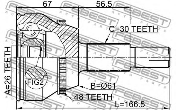 ШРУС FEBEST 0110-GGL15A48 - Фото 1