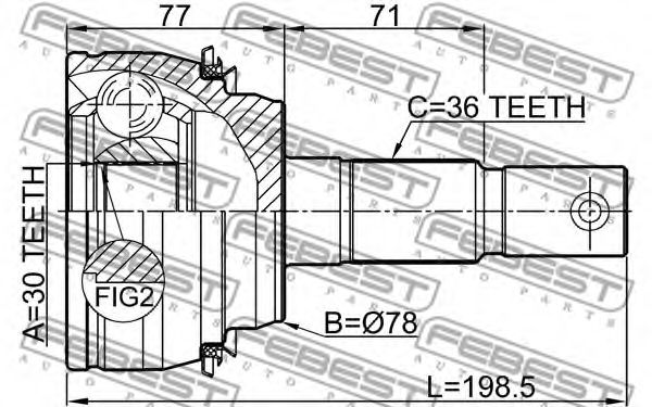 ШРУС FEBEST 0110-UCK50 - Фото 1
