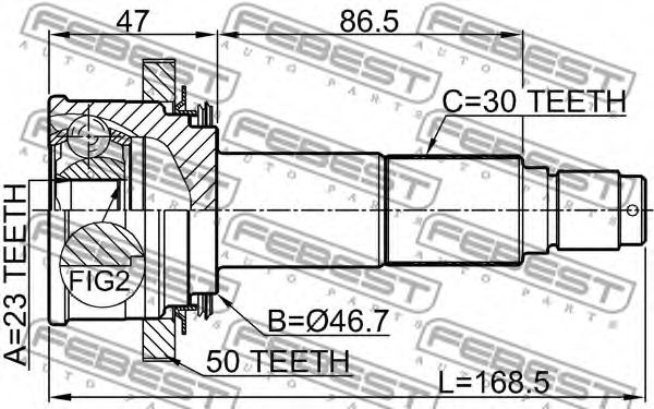 ШРУС FEBEST 0310-HRV4WDA50 - Фото 1