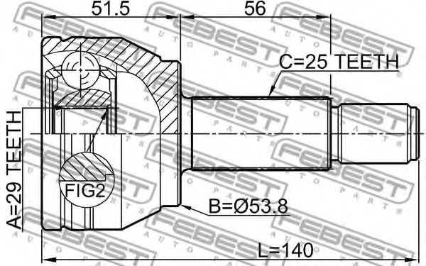 ШРУС FEBEST 0510-M2 - Фото 1