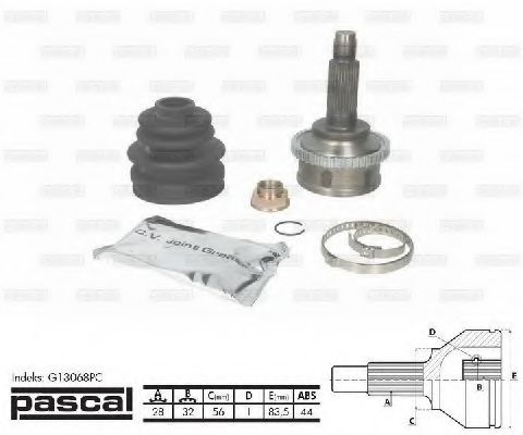 Комплект ШРУСов PASCAL G13068PC