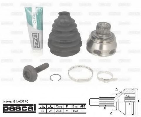 Комплект ШРУСов PASCAL G1A051PC - Фото 1