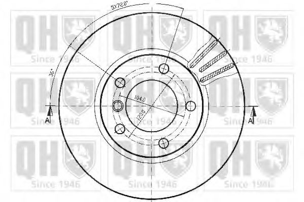 Тормозной диск QUINTON HAZELL BDC3804 - Фото 1