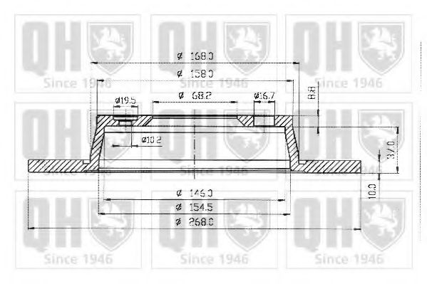 Тормозной диск QUINTON HAZELL BDC4627 - Фото 1
