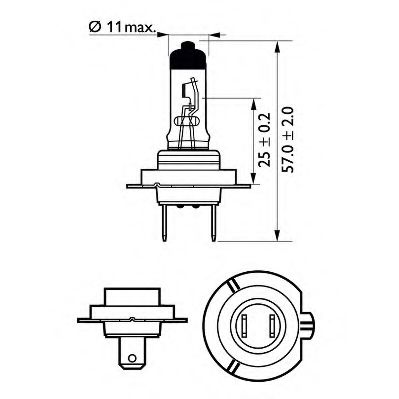 Лампа накаливания PHILIPS 12972CVPBS2 (фара дальнего света, основная фара, противотуманная фара, фара с автоматической системой стабилизации, фара дневного освещения) - Фото 2