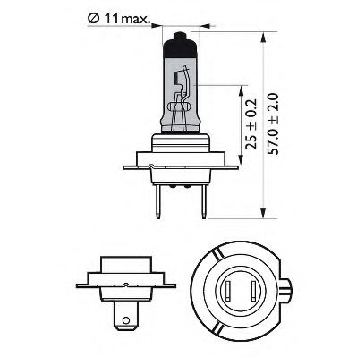 Лампа розжарювання PHILIPS 12972WHVSM (фара дальнього світла, основная фара, протитуманні фари, фара з автоматичною системою стабілізації, фара денного освітлення) - Фото 1