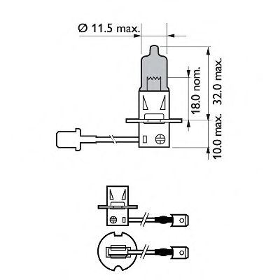 Лампа накаливания PHILIPS 12336WHVB1 (фара дальнего света, основная фара, противотуманная фара, фара с автоматической системой стабилизации) - Фото 1