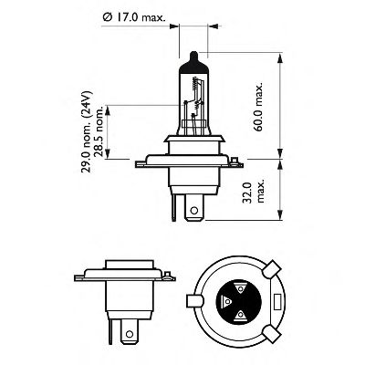 Лампа розжарювання PHILIPS 12569RAC1 (покажчик повороту, сигнал гальмування, освітлення номерного знака, задня протитуманна фара, фара заднього ходу, внутрішнє освітлення, ліхтар встановлений у двері, освітлення багажника, подкапотная лампа, стоянкові вог - Фото 1